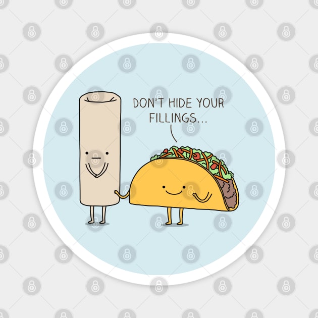 Burrito or Taco? Magnet by milkyprint